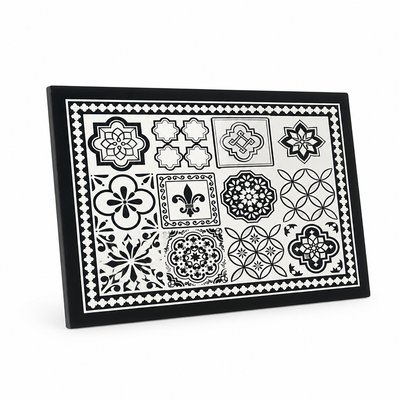 Coffee Mat Retro Tile Absorbent Non-Slip Rubber Backing