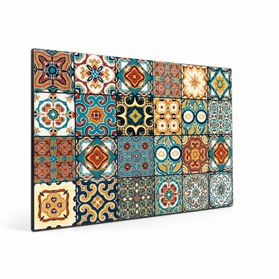 Coffee Mat Retro Tile Absorbent Non-Slip Rubber Backing