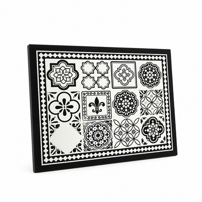 Coffee Mat Retro Tile Absorbent Non-Slip Rubber Backing