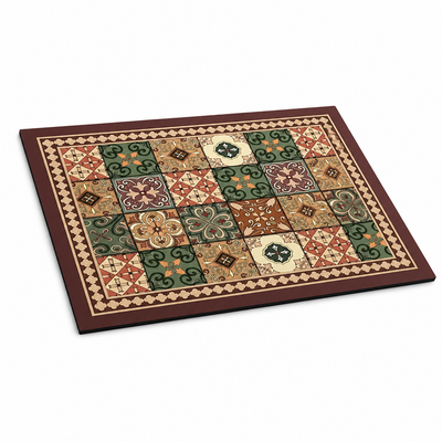 Coffee Mat Retro Tile Absorbent Non-Slip Rubber Backing