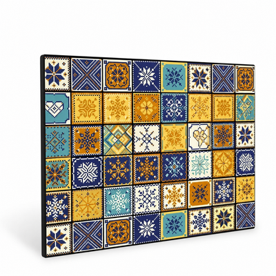 Coffee Mat Retro Tile Absorbent Non-Slip Rubber Backing