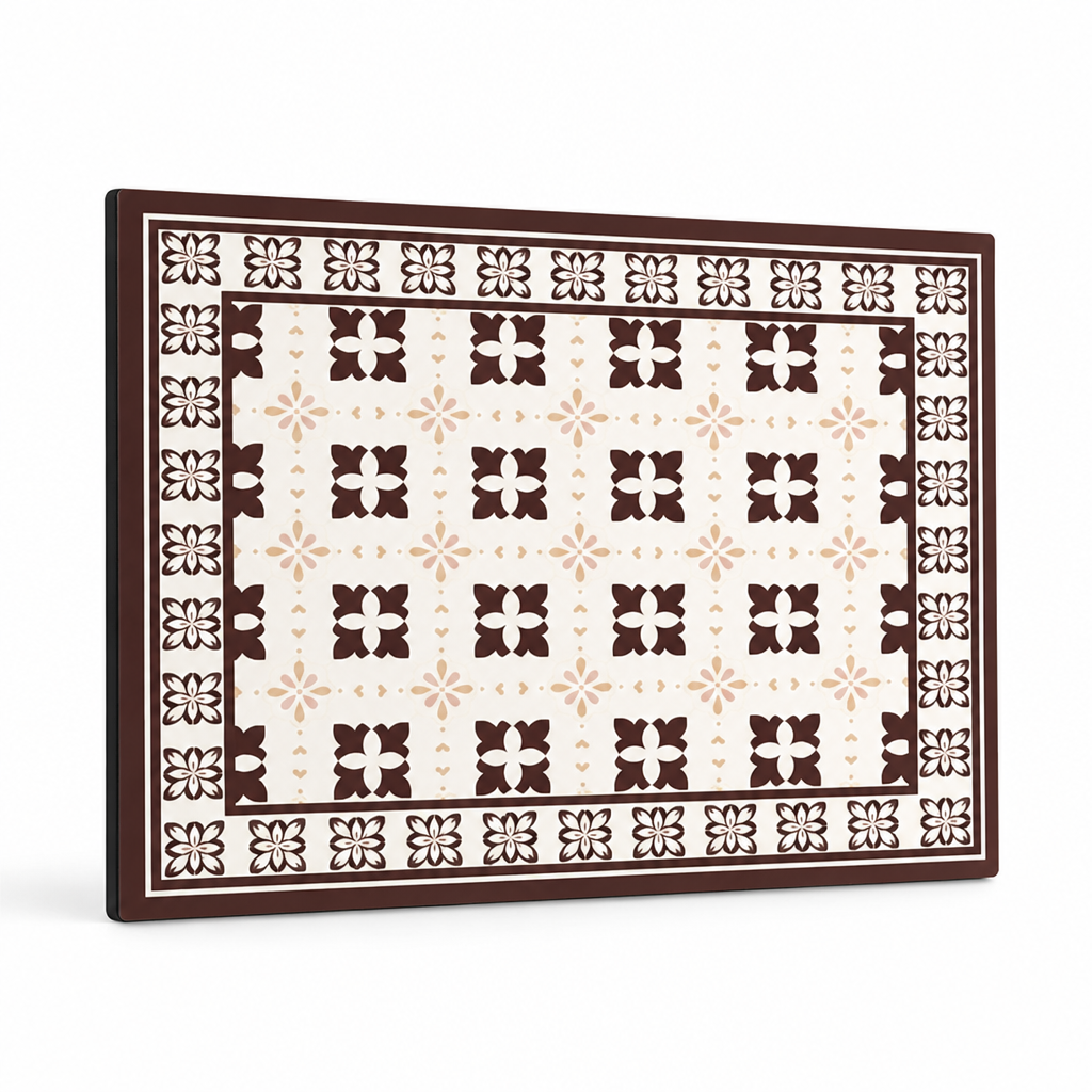 Coffee Mat Retro Tile Absorbent Non-Slip Rubber Backing