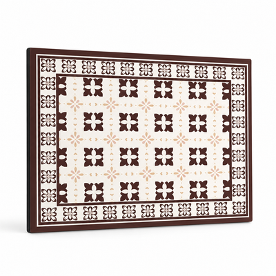 Coffee Mat Retro Tile Absorbent Non-Slip Rubber Backing