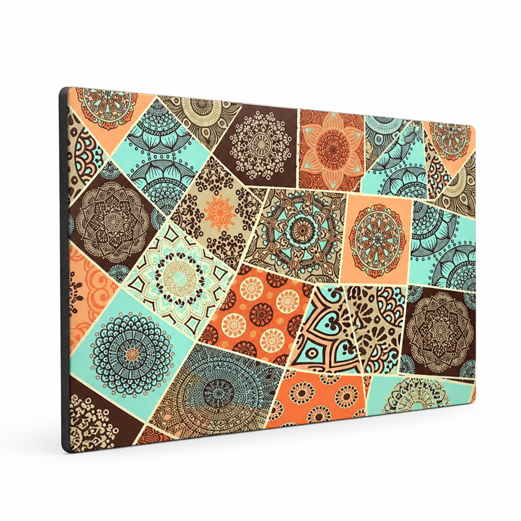 Coffee Mat Retro Tile Absorbent Non-Slip Rubber Backing