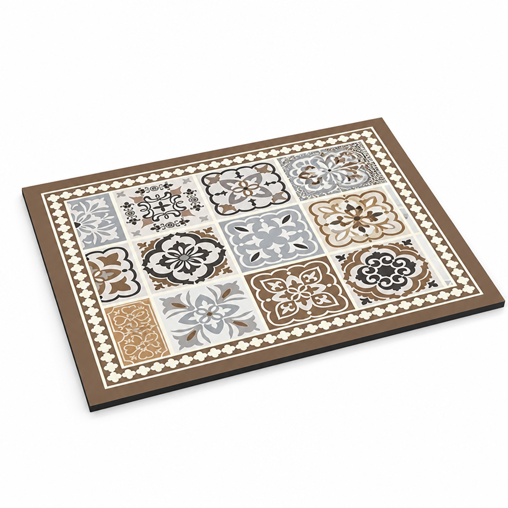 Coffee Mat Super Absorbent Non-Slip Retro Tile
