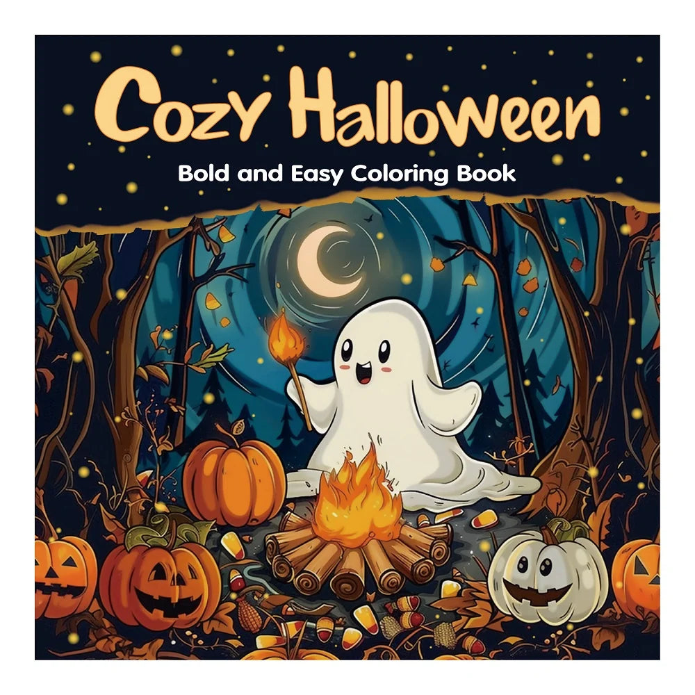 Coloring Book Halloween Bold Outlines Single-Sided Thick Paper