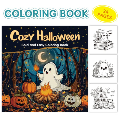 Coloring Book Halloween Bold Outlines Single-Sided Thick Paper