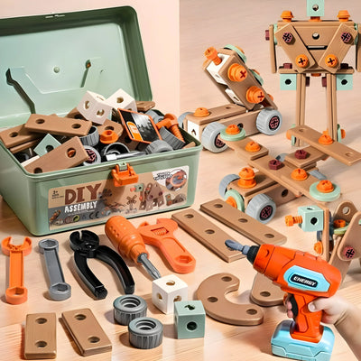 Construction Kit 100+ Parts Tools & Sturdy Case