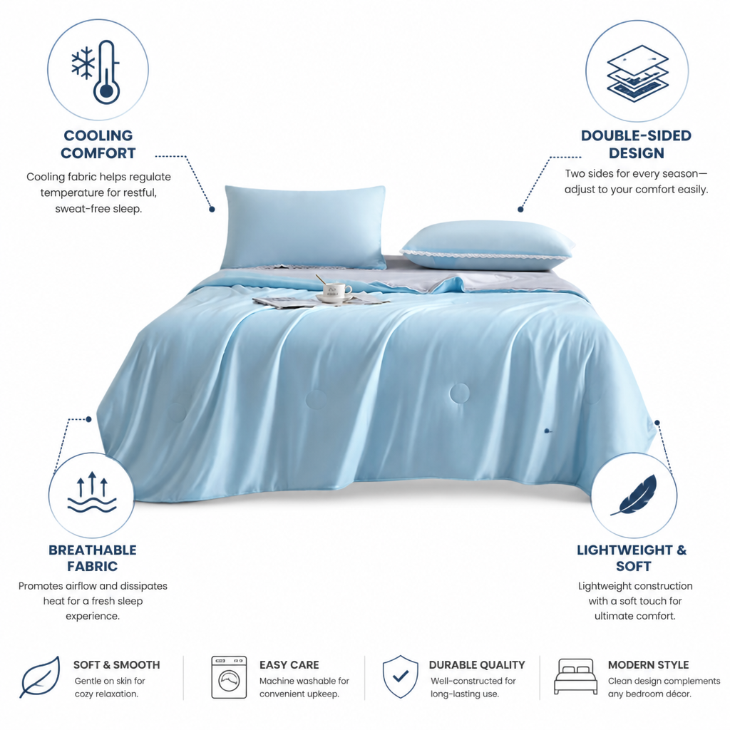 Cooling Blanket Double Sided Breathable & Lightweight