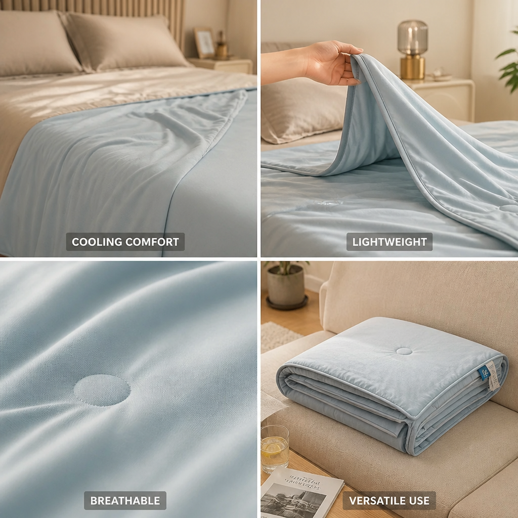 Cooling Blanket Lightweight Breathable 150 x 200 Cm
