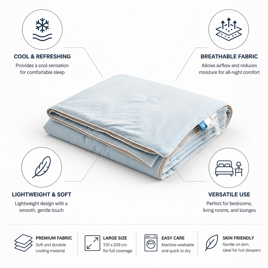 Cooling Blanket Lightweight Breathable 150 x 200 Cm