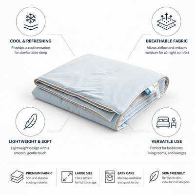 Cooling Blanket Lightweight Breathable 150 x 200 Cm