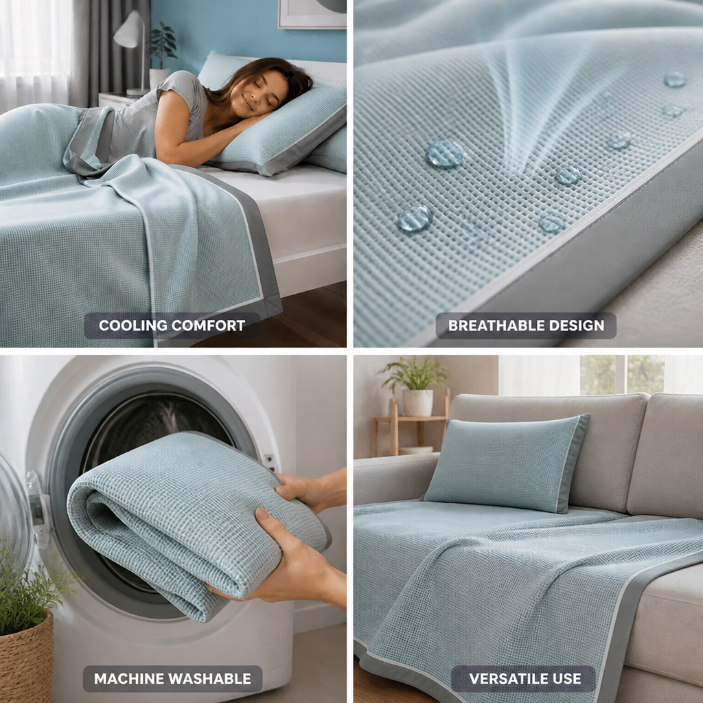Cooling Summer Mat Breathable Washable Bed & Sofa