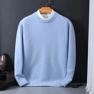 Crew Neck Sweater Fine Cashmere Breathable Straight Cut