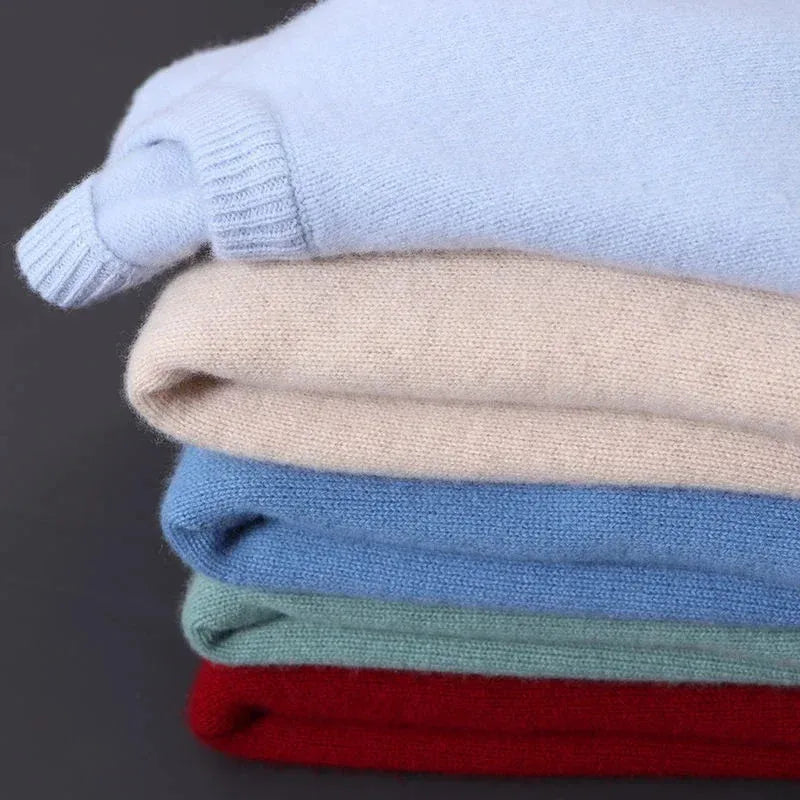 Crew Neck Sweater Fine Cashmere Breathable Straight Cut