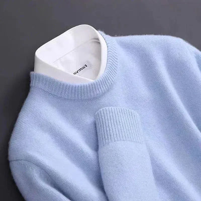 Crew Neck Sweater Fine Cashmere Breathable Straight Cut
