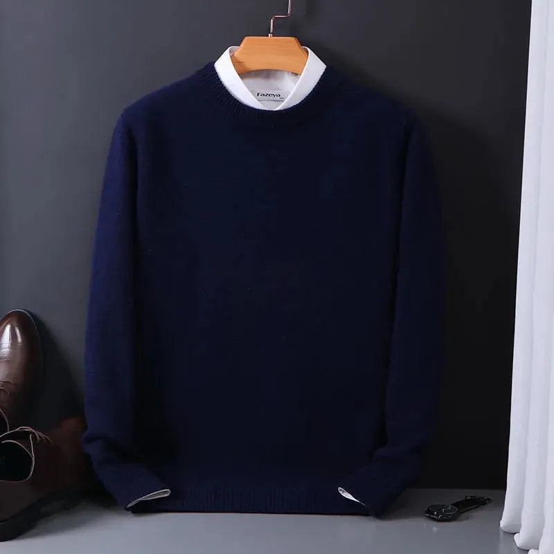 Crew Neck Sweater Fine Cashmere Breathable Straight Cut