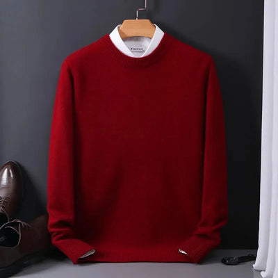 Crew Neck Sweater Fine Cashmere Breathable Straight Cut