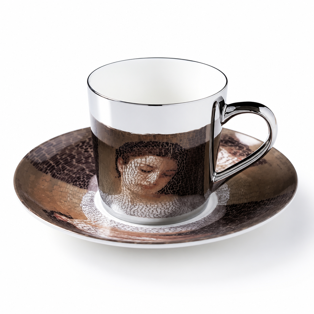 Cup & Saucer Set Anamorphic Mirror Glaze Porcelain 250ml