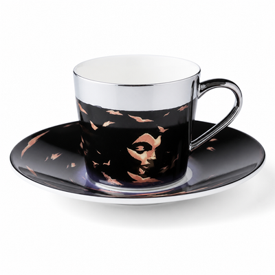 Cup & Saucer Set Anamorphic Mirror Glaze Porcelain 250ml