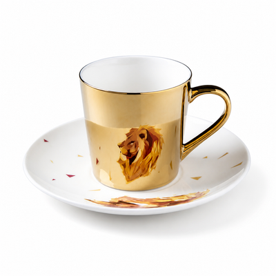 Cup & Saucer Set Anamorphic Mirror Glaze Porcelain 250ml