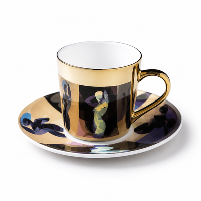 Cup & Saucer Set Anamorphic Mirror Glaze Porcelain 250ml