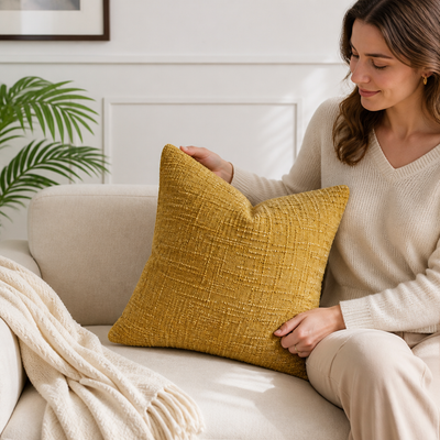Cushion Cover Chenille Texture Bamboo Structure
