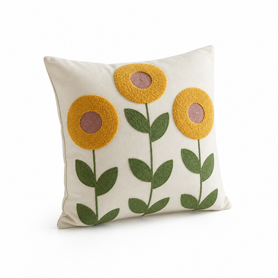 Cushion Cover Plant Pattern Microfibre & Cotton 45x45cm
