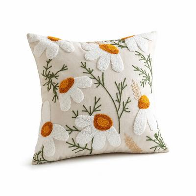Cushion Cover Plant Pattern Microfibre & Cotton 45x45cm