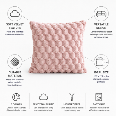 Cushion Cover Velvet Plush 45x45cm