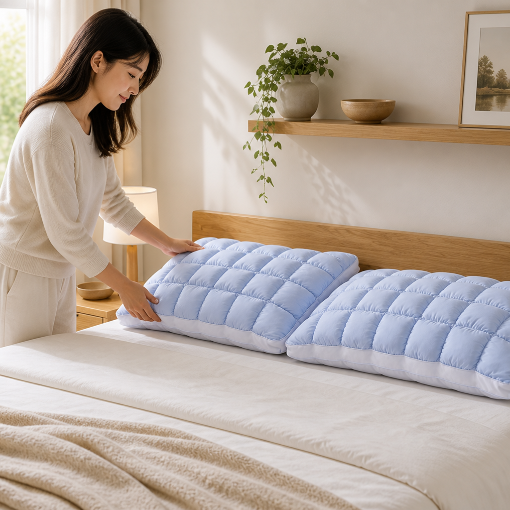 Decorative Pillow Cloud-Quilted Polyester Cover & Cotton-Blend Fill