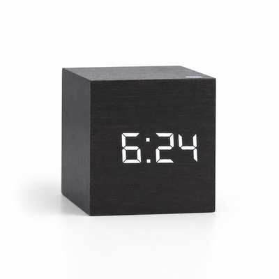 Digital LED Clock Wooden Frame Time & Temperature