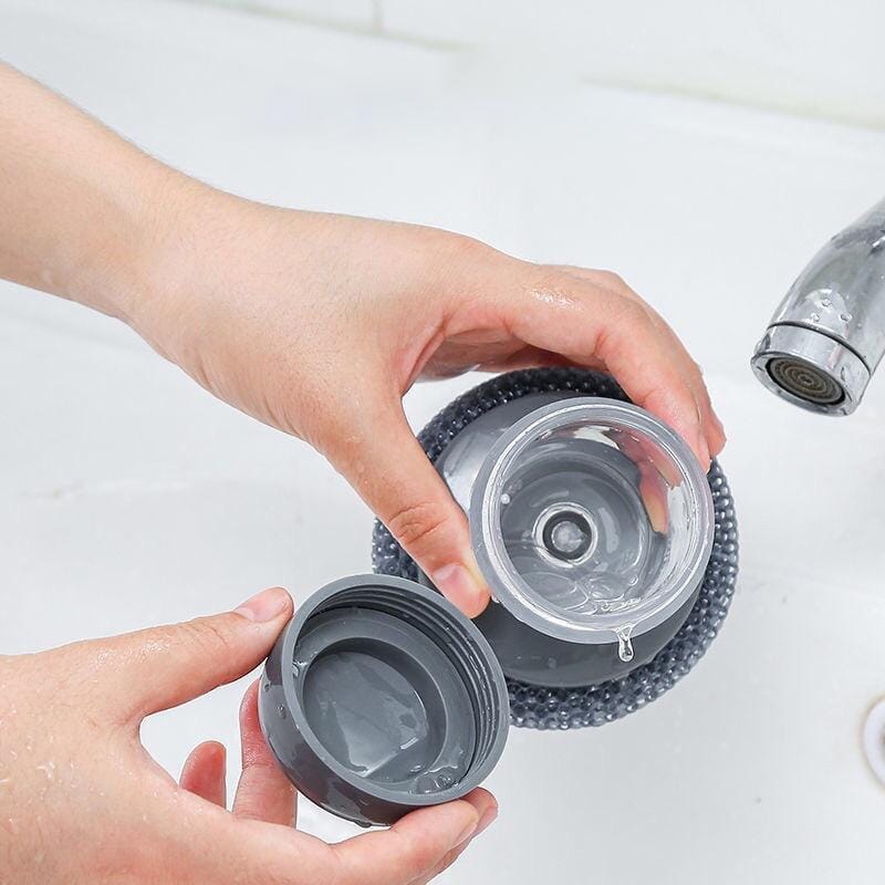 Dish Brush Refillable Soap Dispenser Stiff Bristles