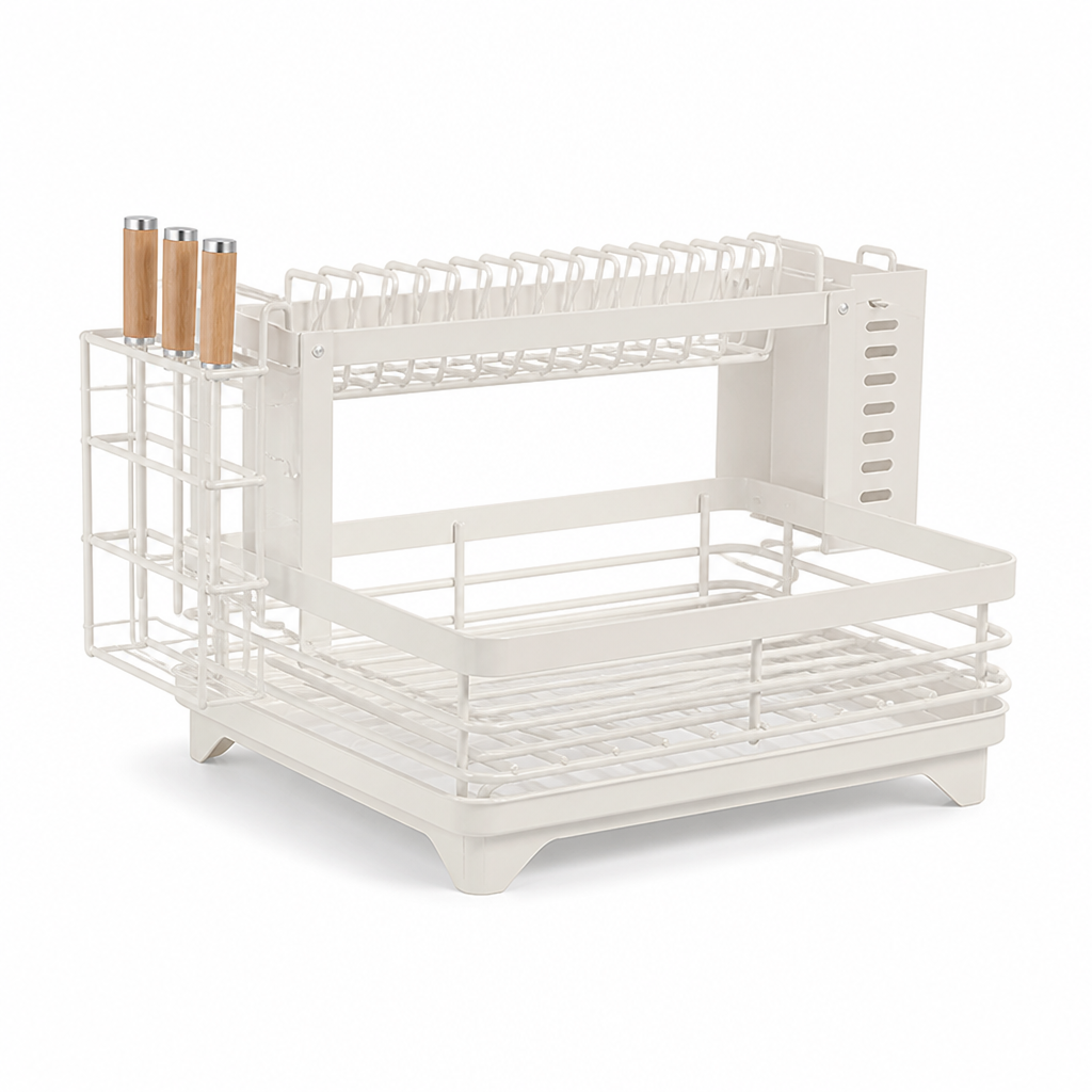 Dish Drying Rack Foldable Rust-Resistant Steel Non-Slip Feet