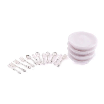 Dollhouse Dinnerware Set 1:12 Scale Set of 4