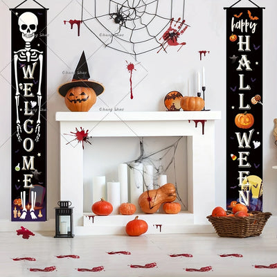 Door Curtain Pre-Assembled Felt Pumpkin & Ghost