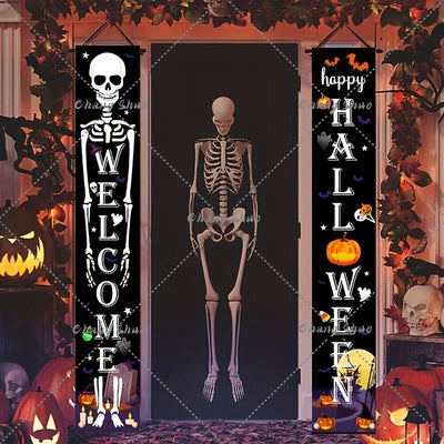 Door Curtain Pre-Assembled Felt Pumpkin & Ghost