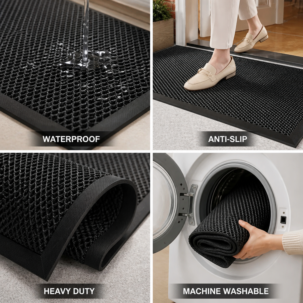 Door Mat Waterproof Anti-Slip Machine Washable