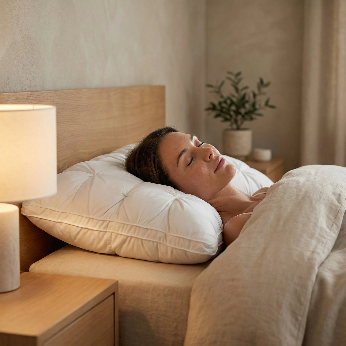 Down Pillow Hotel-Soft Goose Down Breathable Cotton Cover