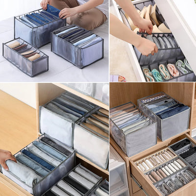 Drawer Organizer Seven Compartments Foldable Washable Mesh