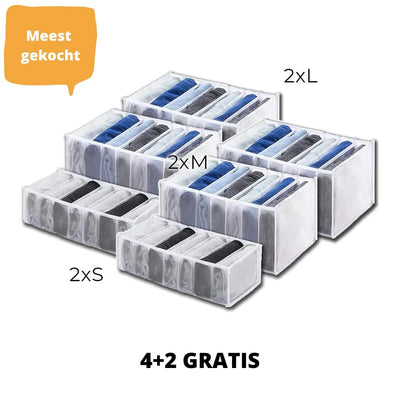 Drawer Organizer Seven Compartments Foldable Washable Mesh