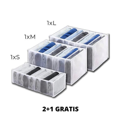 Drawer Organizer Seven Compartments Foldable Washable Mesh
