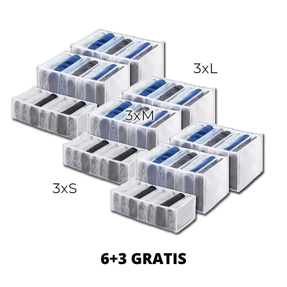 Drawer Organizer Seven Compartments Foldable Washable Mesh