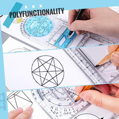 Drawing Ruler 14 Geometric Templates Transparent