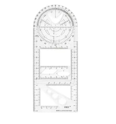 Drawing Ruler 14 Geometric Templates Transparent