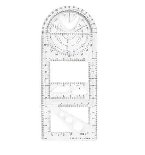 Drawing Ruler 14 Geometric Templates Transparent
