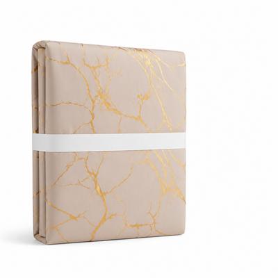 Duvet Cover Marble Pattern Silky Polyester Includes Pillowcases