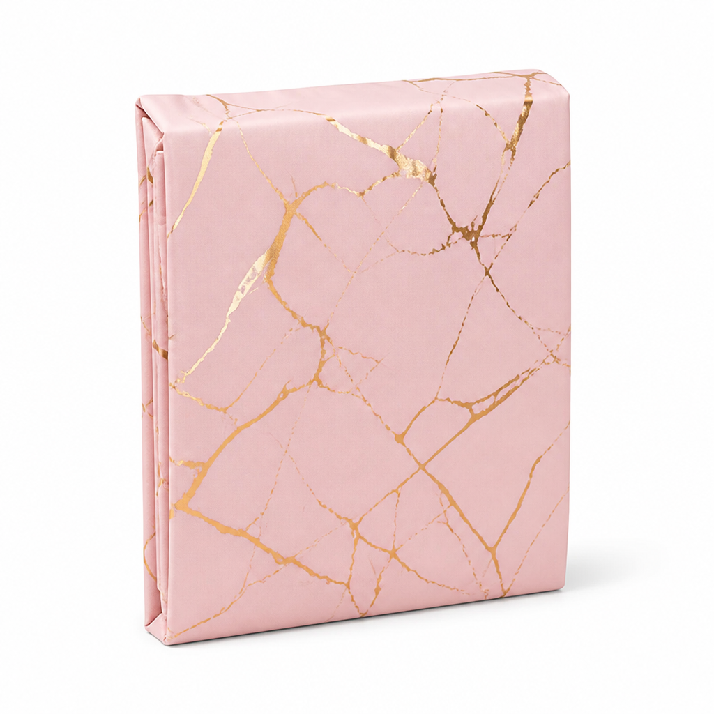 Duvet Cover Marble Pattern Silky Polyester Includes Pillowcases