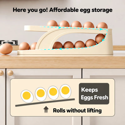 Egg Holder Automatic Rolling Non-Slip Holds 15 Eggs