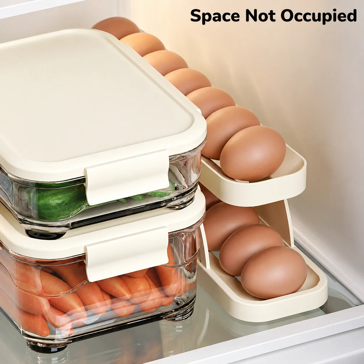 Egg Holder Automatic Rolling Non-Slip Holds 15 Eggs